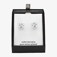 Sparkle Allure Cubic Zirconia 12mm Cushion Stud Earrings