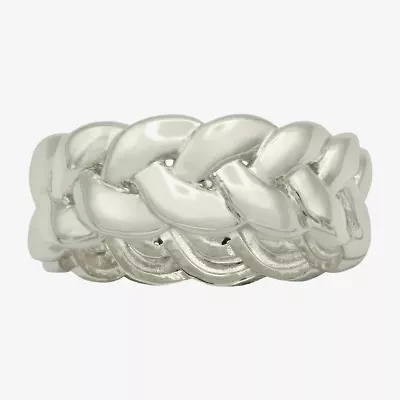 Sparkle Allure Womens 7.5MM Pure Silver Over Brass Band