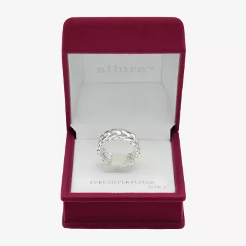 Sparkle Allure Womens 7.5MM Pure Silver Over Brass Band