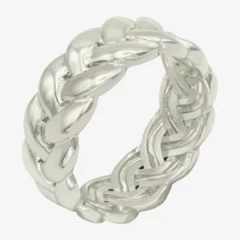 Sparkle Allure Womens 7.5MM Pure Silver Over Brass Band