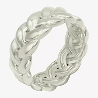 Sparkle Allure Womens 7.5MM Pure Silver Over Brass Band