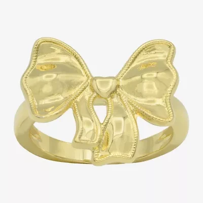 Sparkle Allure Womens 14K Gold Over Brass Bow Cocktail Ring