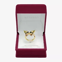 Sparkle Allure Womens Multi Color Cubic Zirconia 14K Gold Over Brass Butterfly Cocktail Ring