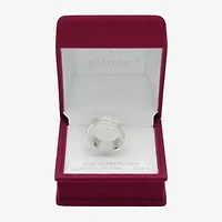 Sparkle Allure Womens 6.8mm Cubic Zirconia Pure Silver Over Brass Crossover Band