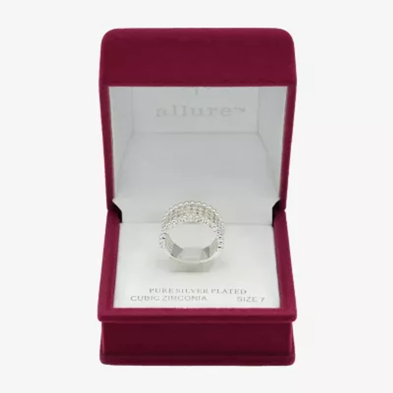 Sparkle Allure Womens 6MM Cubic Zirconia Pure Silver Over Brass Band