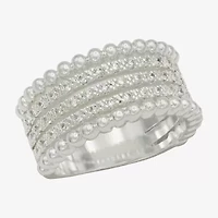 Sparkle Allure Womens 6MM Cubic Zirconia Pure Silver Over Brass Band