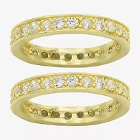Sparkle Allure Womens Cubic Zirconia 14K Gold Over Brass Eternity Ring Set