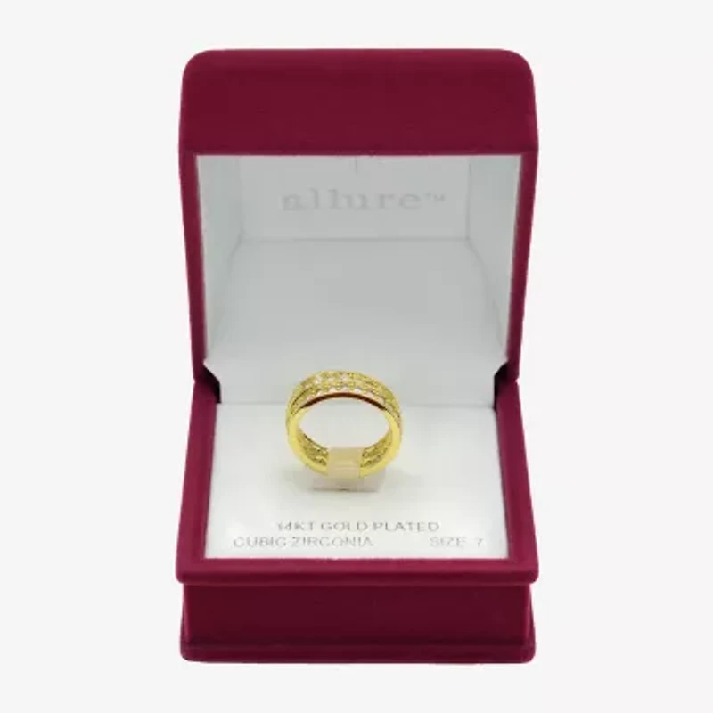 Sparkle Allure Womens Cubic Zirconia 14K Gold Over Brass Eternity Ring Set