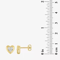 (G-H, I1-I2) 1/3 CT. T.W. Lab Grown White Diamond 10K Gold 8.1mm Heart Stud Earrings