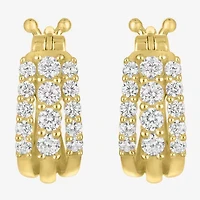 (G-H / I1-I2) Womens 1/3 CT. T.W. Lab Grown White Diamond 10K Gold 12.1mm Hoop Earrings
