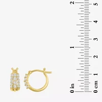 (G-H / I1-I2) Womens 1/3 CT. T.W. Lab Grown White Diamond 10K Gold 12.1mm Hoop Earrings