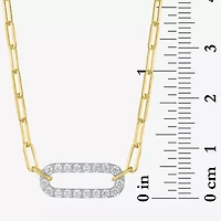 Diamond Addiction (G-H / I1-I2) Womens 1/3 CT. T.W. Lab Grown White Diamond 10K Gold Paperclip 18 Inch Pendant Necklace