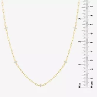Diamond Addiction (G-H / I1-I2) Womens 1/3 CT. T.W. Lab Grown White Diamond 10K Gold Paperclip Round 18 Inch Pendant Necklace
