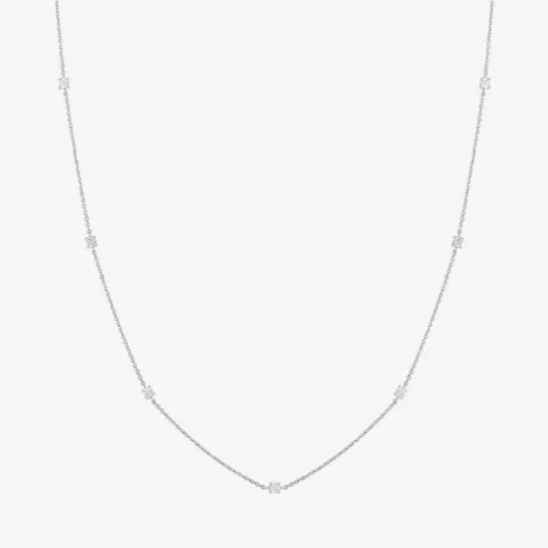 Diamond Addiction (G-H / I1-I2) Womens 1/3 CT. T.W. Lab Grown White 10K Gold Round 16 Inch Pendant Necklace
