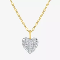 Diamond Addiction (G-H Womens 1/3 CT. T.W. Lab Grown White Diamond 10K Gold Heart 16 Inch Pendant Necklace