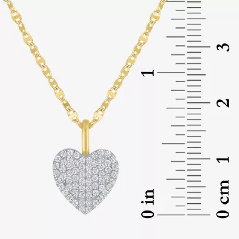 Diamond Addiction (G-H Womens 1/3 CT. T.W. Lab Grown White Diamond 10K Gold Heart 16 Inch Pendant Necklace