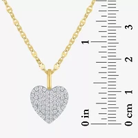 Diamond Addiction (G-H Womens 1/3 CT. T.W. Lab Grown White Diamond 10K Gold Heart 16 Inch Pendant Necklace