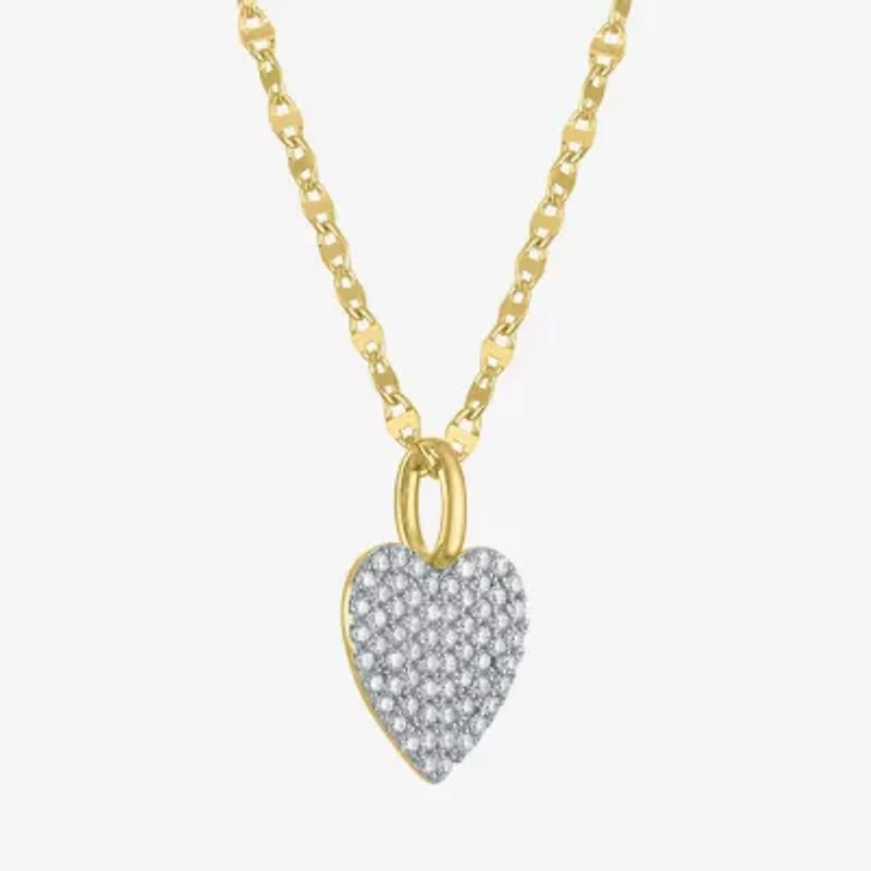 Diamond Addiction (G-H Womens 1/3 CT. T.W. Lab Grown White Diamond 10K Gold Heart 16 Inch Pendant Necklace