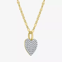 Diamond Addiction (G-H Womens 1/3 CT. T.W. Lab Grown White Diamond 10K Gold Heart 16 Inch Pendant Necklace