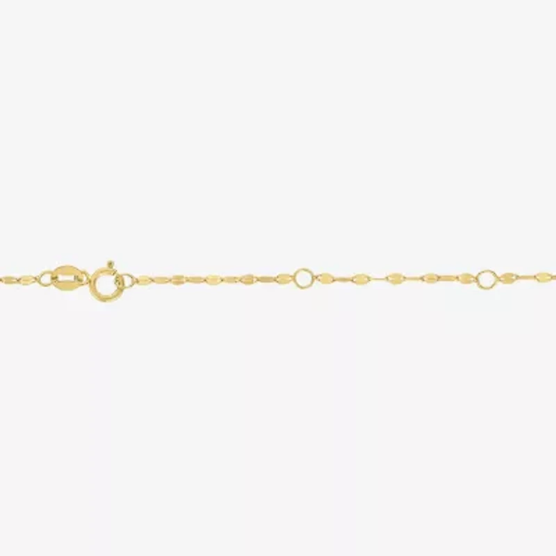 (G-H Womens 1/3 CT. T.W. Lab Grown White Diamond 10K Gold Cross 16 Inch Pendant Necklace