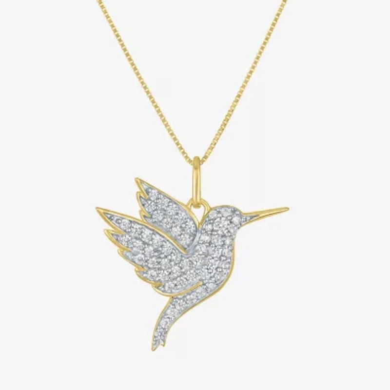 (G-H / I1-I2) Hummingbird Womens 1/3 CT. T.W. Lab Grown White Diamond 10K Gold 16 Inch Pendant Necklace