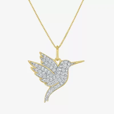 (G-H / I1-I2) Hummingbird Womens 1/3 CT. T.W. Lab Grown White Diamond 10K Gold 16 Inch Pendant Necklace