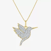 (G-H / I1-I2) Hummingbird Womens 1/3 CT. T.W. Lab Grown White Diamond 10K Gold 16 Inch Pendant Necklace