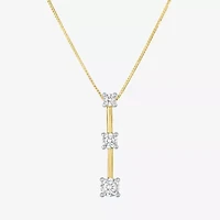 (G-H / I1-I2) Womens 1/3 CT. T.W. Lab Grown White Diamond 10K Gold Round 16 Inch Pendant Necklace