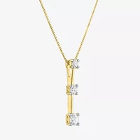 (G-H / I1-I2) Womens 1/3 CT. T.W. Lab Grown White Diamond 10K Gold Round 16 Inch Pendant Necklace