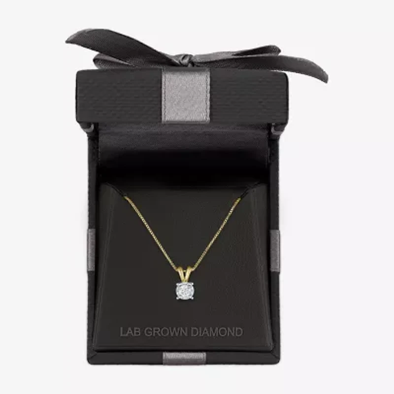 (G-H / I1-I2) Womens 1/5 CT.  Lab Grown White Diamond Sterling Silver Round 18 Inch Pendant Necklace