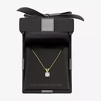 (G-H / I1-I2) Womens 1/5 CT.  Lab Grown White Diamond Sterling Silver Round 18 Inch Pendant Necklace