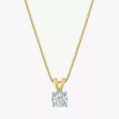 (G-H / I1-I2) Womens 1/5 CT.  Lab Grown White Diamond Sterling Silver Round 18 Inch Pendant Necklace