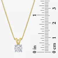 (G-H / I1-I2) Womens 1/5 CT.  Lab Grown White Diamond Sterling Silver Round 18 Inch Pendant Necklace