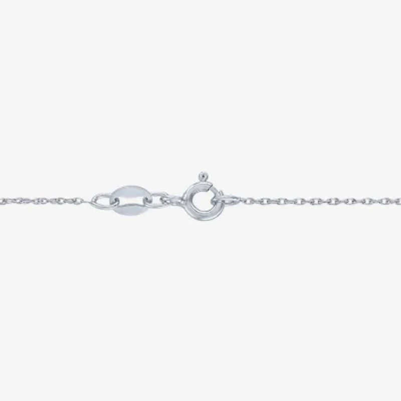 (G-H Womens 1/2 CT. Lab Grown White Diamond 10K White Gold 18 Inch Pendant Necklace