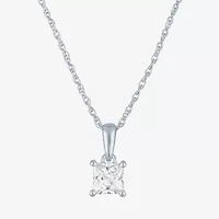 (G-H Womens 1/2 CT. Lab Grown White Diamond 10K White Gold 18 Inch Pendant Necklace