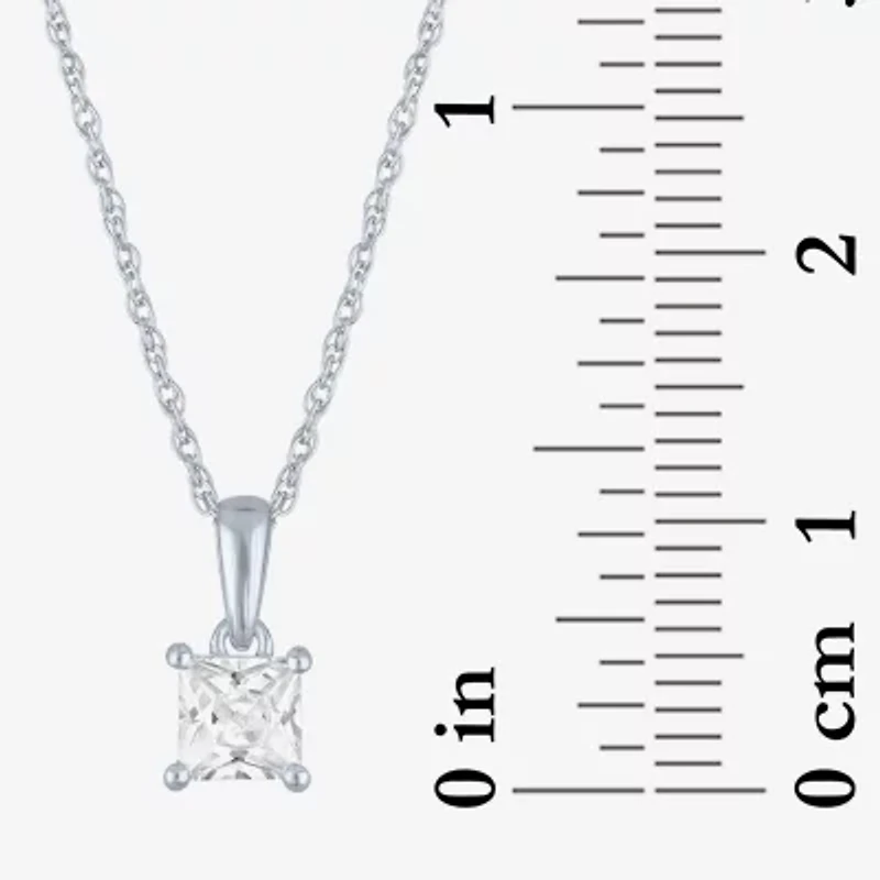 (G-H Womens 1/2 CT. Lab Grown White Diamond 10K White Gold 18 Inch Pendant Necklace