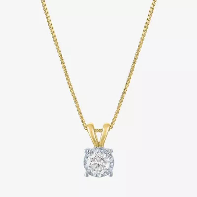 (G-H / I1-I2) Womens 1/3 CT. Lab-Grown Diamond Sterling Silver Round 18 Inch Pendant Necklace