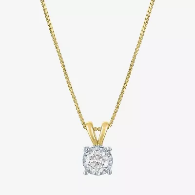 (G-H / I1-I2) Womens 1/3 CT. Lab-Grown Diamond Sterling Silver Round 18 Inch Pendant Necklace
