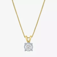 (G-H / I1-I2) Womens 1/3 CT. Lab-Grown Diamond Sterling Silver Round 18 Inch Pendant Necklace