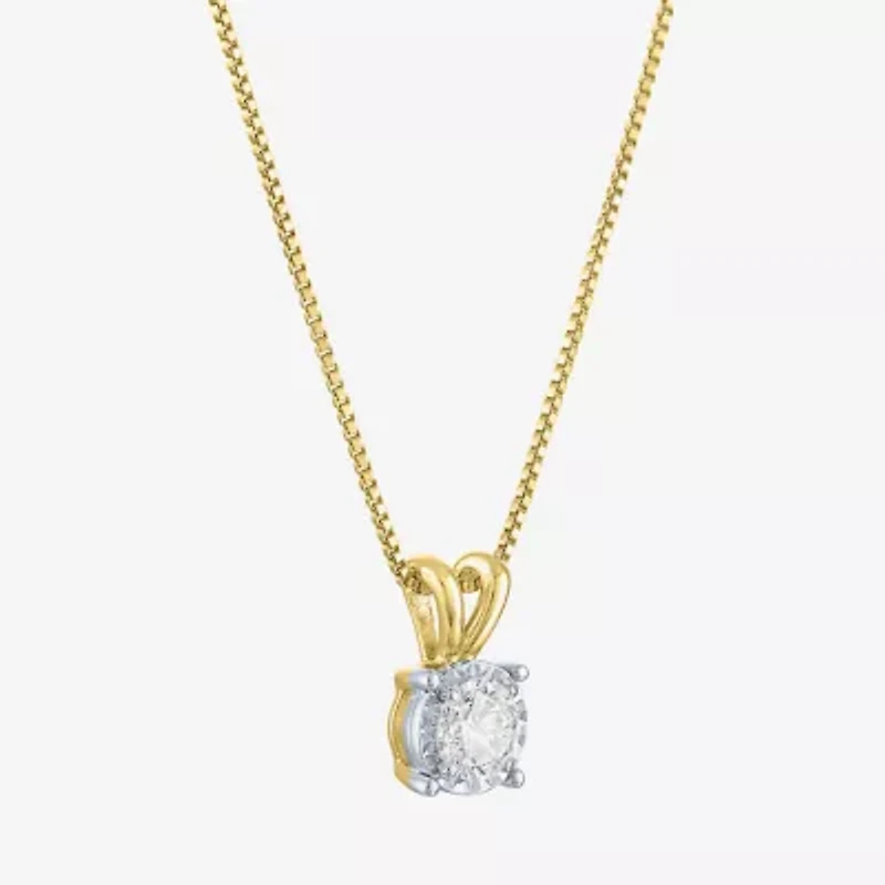 (G-H / I1-I2) Womens 1/3 CT. Lab-Grown Diamond Sterling Silver Round 18 Inch Pendant Necklace