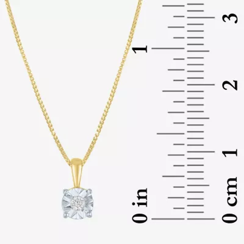 Yes, Please! Womens Diamond Accent Lab Grown White Diamond 14K Gold Over Silver Sterling Silver Round 16 Inch Pendant Necklace