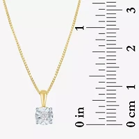 Yes, Please! Womens Diamond Accent Lab Grown White Diamond 14K Gold Over Silver Sterling Silver Round 16 Inch Pendant Necklace