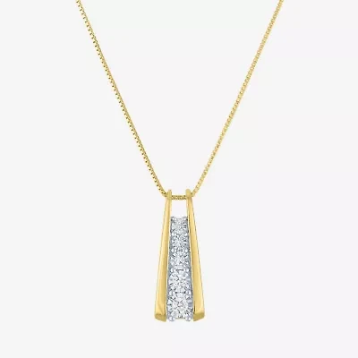 Yes Please! (G-H / I1-I2) Womens 1/10 CT. T.W. Lab Grown White Diamond 14K Gold Over Silver Sterling Silver 18 Inch Pendant Necklace