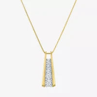 Yes Please! (G-H / I1-I2) Womens 1/10 CT. T.W. Lab Grown White Diamond 14K Gold Over Silver Sterling Silver 18 Inch Pendant Necklace