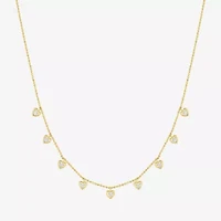(G-H/ I1-I2) Womens 1/6 CT. T.W. Lab Grown White Diamond 14K Gold Over Silver Sterling Silver Heart 16 Inch Pendant Necklace
