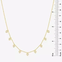 (G-H/ I1-I2) Womens 1/6 CT. T.W. Lab Grown White Diamond 14K Gold Over Silver Sterling Silver Heart 16 Inch Pendant Necklace