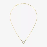 (G-H/ I1-I2) Womens 1/10 CT. T.W. Lab Grown White Diamond 14K Gold Over Silver Sterling Silver Circle 16 Inch Pendant Necklace