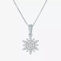(G-H / I1-I2) Womens 1/4 CT. T.W. Lab Grown White Diamond Sterling Silver 16 Inch Pendant Necklace