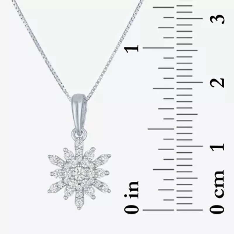 (G-H / I1-I2) Womens 1/4 CT. T.W. Lab Grown White Diamond Sterling Silver 16 Inch Pendant Necklace