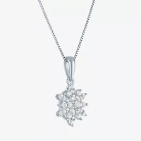 (G-H / I1-I2) Womens 1/4 CT. T.W. Lab Grown White Diamond Sterling Silver 16 Inch Pendant Necklace
